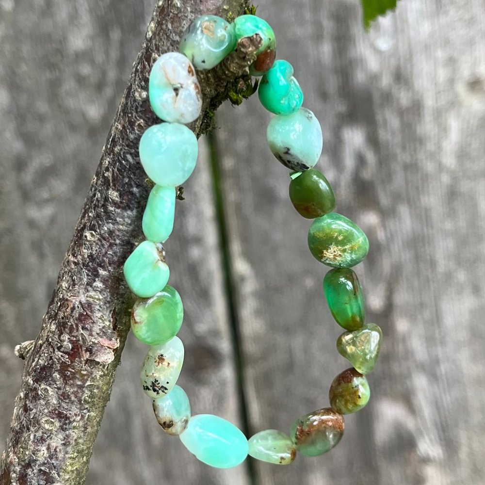 Chrysoprase Gemstone Bracelet Handmade - Picture 5 of 6